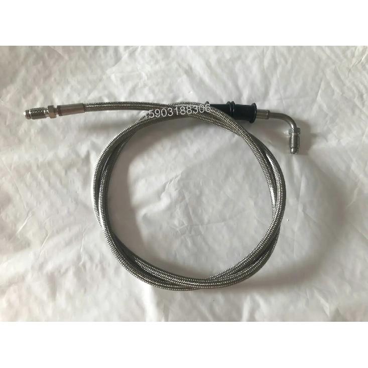 Motorcycle PTFE smooth bore stainless steel braided disc brake hoses clutch lines kits with stainless steel fittings
