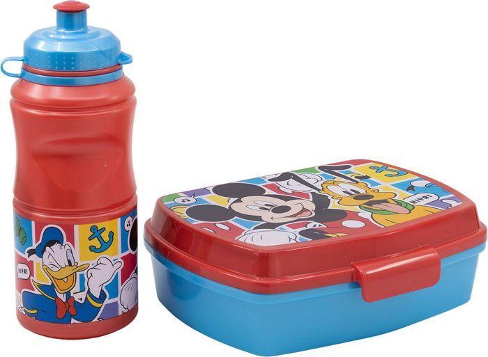 Set De Bouteille Et Boîte À Sandwich - Disney - Mickey Mouse - 380 Ml - Plastique Recyclable - Antidérapant