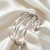 High-End Geometric Metal Open Cuff Bracelet - Irregular Design