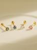 Minimalpiercing [0.8Mm] 14K Internal Moissanite Diamond Mini Triangular Labret Piercing Earrings