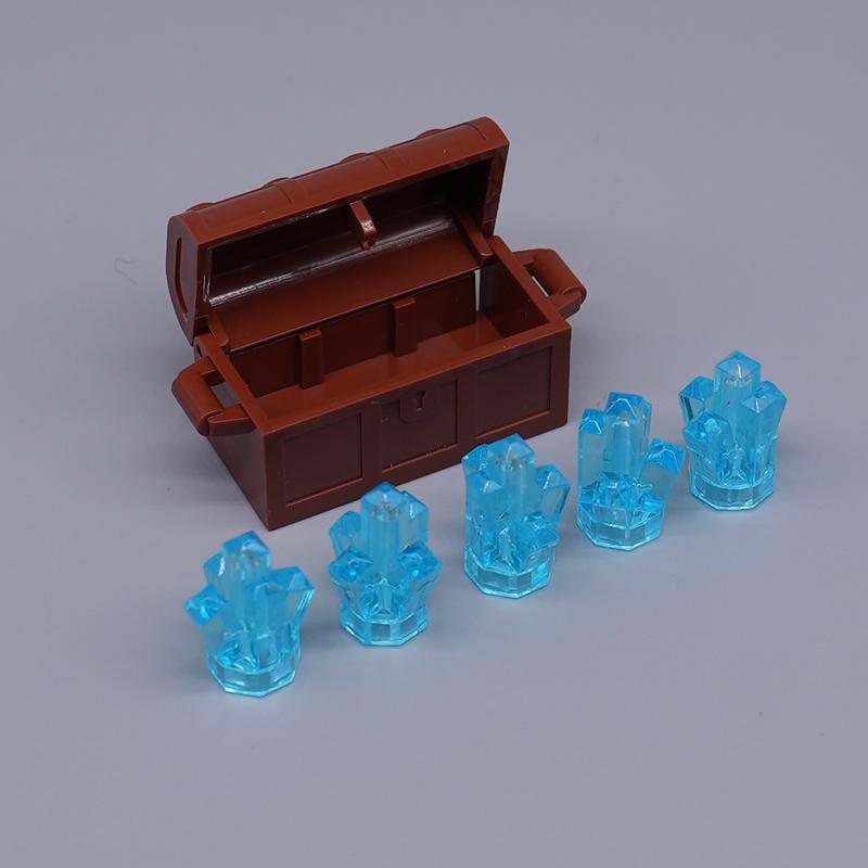 MOC City Treasure Series Set Accessories Building Blocks Gold Ore Silver Crystal Diamond Box Gold Key Dollar Cash Brick Kid Toys