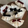 Hair Clips Red Velvet Bow Hair Clip Pearl Bow Vertical Clip Sweet Lace Bow Hairpin  Gift