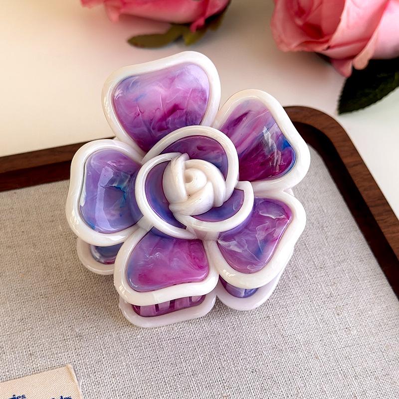 Flower Hair Clip French Style Elegant Women Flower Hair Claw Clip Hairpin Grab Clip Barrettes Headwear Hairgrip Hair Accessories