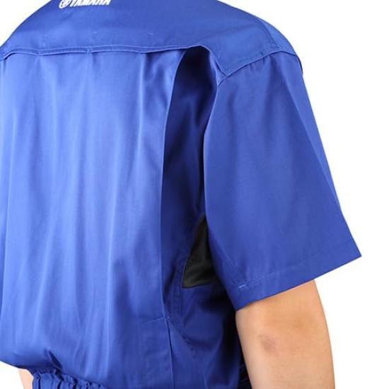 Mechanic Suit Short Sleeve WY8002 Racing Blue L Size [Yamaha Motor] 90792-M059L
