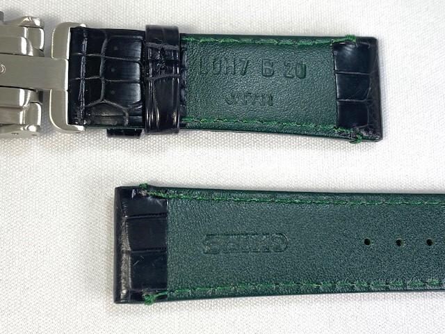 L0H7013J9 SEIKO Presage 20mm Leather Strap with Crocodile for via Buckle, Black, SARW051/ 6R27-00P0 (Ships Nekoposu)