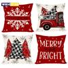 4pcs Christmas Pillow Covers 45x45cm Pillowcases Navidad Xmas Throw Pillow Covers For Home Sofa Couch Christmas Decorations 2025