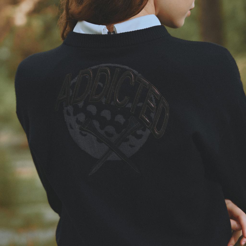 CHALLENGER Women'S Viscose Symbol Embroidered Knit Pullover Black