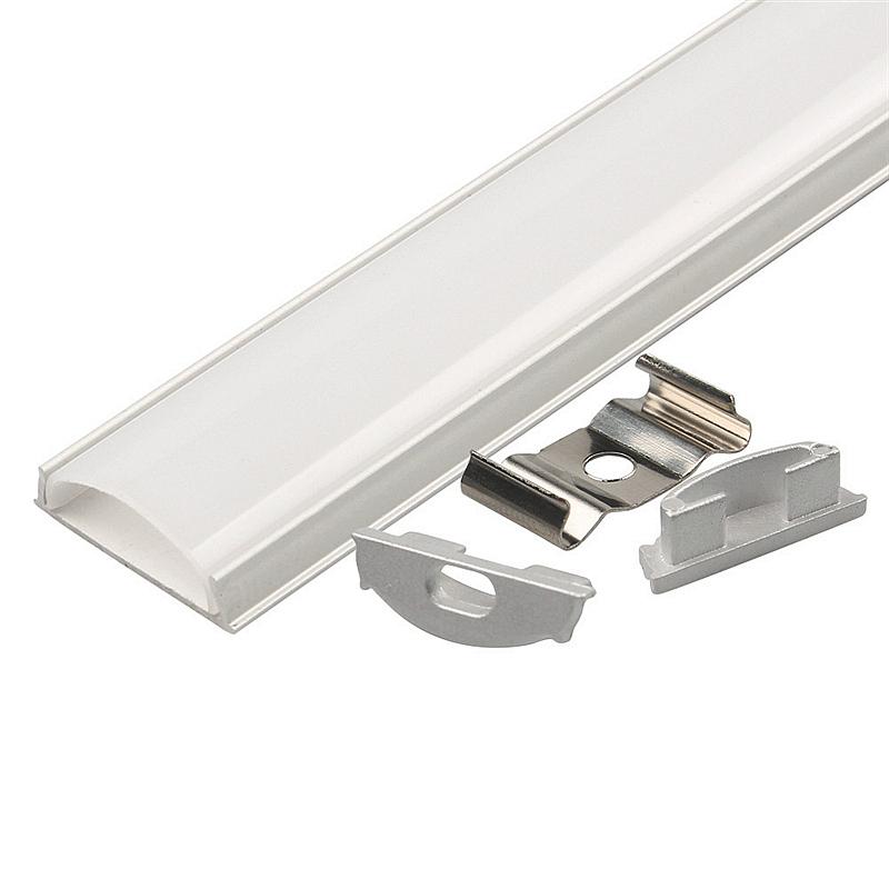 2-20pcs/lot 0.5m/1m Flexible U-type Aluminum Profiles For 5050 5630 LED Bendable Flat Shell Milky Cover Channel Bar Strip Lights