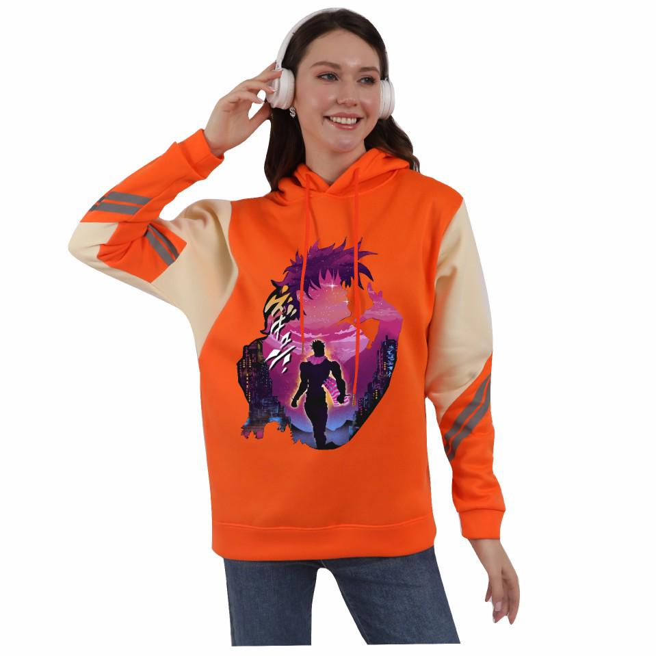 JoJo's Bizarre Adventure Color Block Plush Anime Hoodie