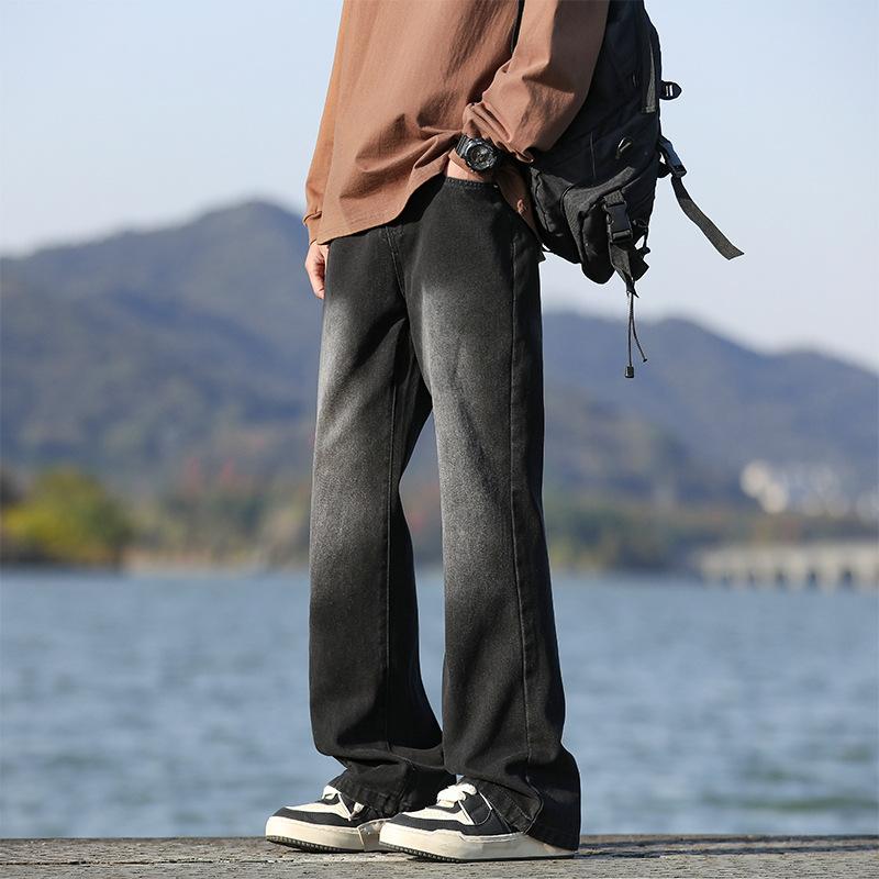 

Новые джинсы микро-пулл мужские на четыре сезона, американские ретро, широкие прямые, модные свободные брюки 3XL