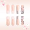 24 Pezzi Unghie Finte Press On French Tip Unghie Finte Quadrate Unghie Artificiali con Fiori 3D Strass Unghie da Incollare per Donne