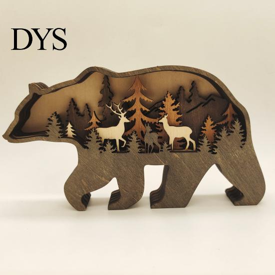 Brown Bear Decor Universal Eco-friendly Compact Table Forest Elk Ornament Crafts for Xmas Figurine