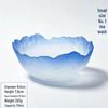 Gold Rim Lead-Free Crystal Salad and Dessert Bowl Set with Hammered Texture