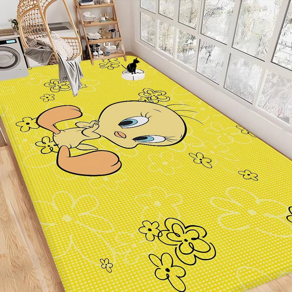 Yellow Cartoon T-Tweetys Bird Bathroom Mat INS Style Soft Bedroom Floor House Laundry Room Mat Anti-skid Welcome Doormat
