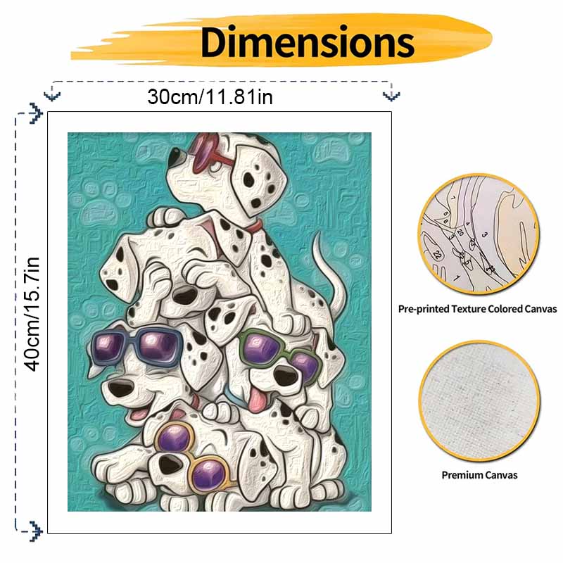 Disney Animation Digital Oil Painting Dalmatian Puppies Diy Handpainted Coloring Painting Home Decoration Gift Wall Art Room Decor