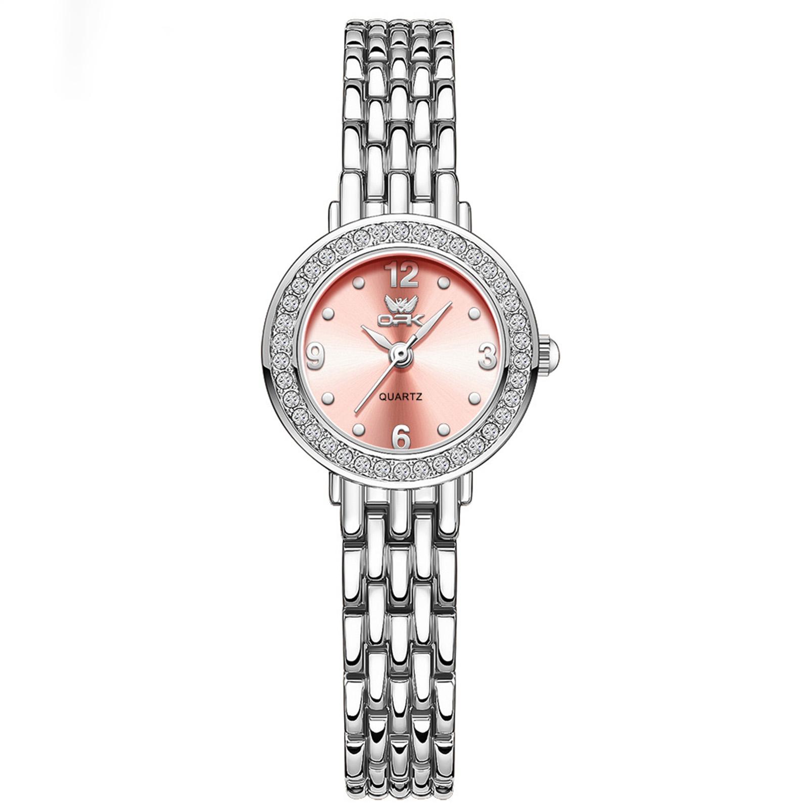 Manufacturer wholesale OPK watch fashion popular small green watch waterproof diamond British watch ladies watch women s watch Silver belt silver shell powde серебряный/розовый