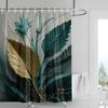 3D Flower Embossed Shower Curtain 180x 200cm Bathroom Toilet Decoration Tropical Plant Partition Curtain Waterproof