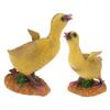 Harz Entenküken Statue Ornament Kleine Entenfigur Handwerk für Desktop Outdoor Gartendekoration Graue Ente