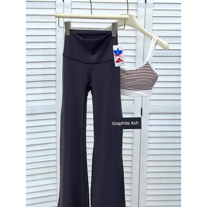 

Leg Essence! Slim Looking Long Legs No Size Yoga Bell-Bottom Pants Women s High Waist Hip Lift Casual Sports Pants Fitness Pants Graphite Ash F [free size]]