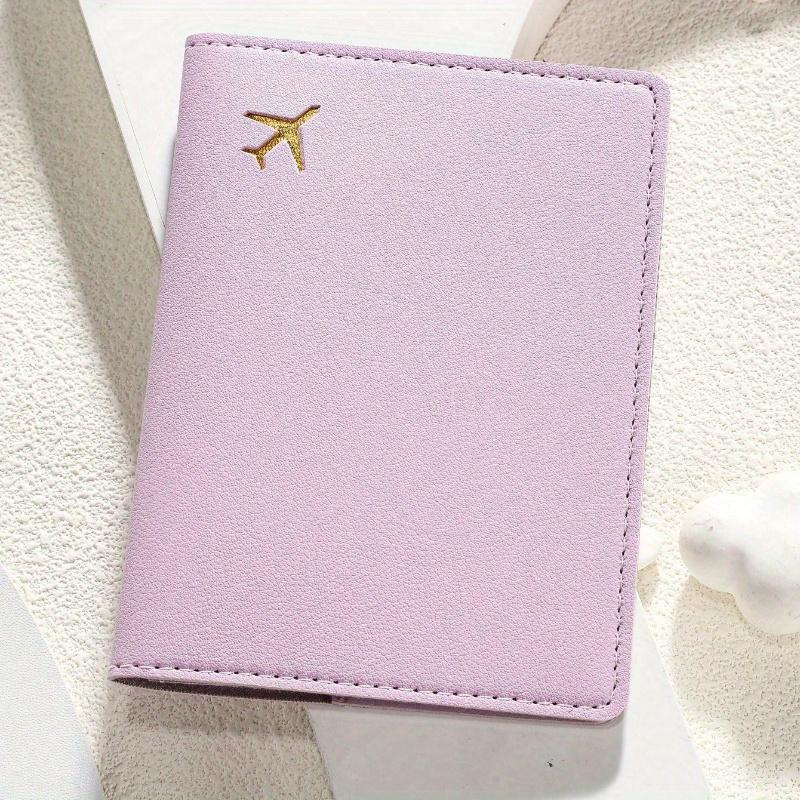 

1pc Minimalist Passport Cover, Suit for Daily, Outdoor Travel, Business Trip, Family Passport Holder with Airplane Pattern, Travel Accessories Pink різнокольоровий