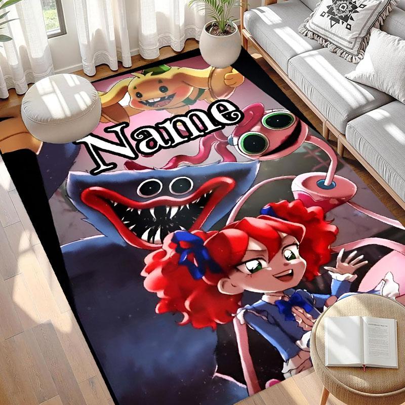 Benutzerdefinierter Name Personalisierter Poppy Playtime Druck Teppich, Vielseitiger Wohnkultur Teppich, für Spielzimmer, Wohnung, Balkon, Eingangsbereich, Flur Geschenk