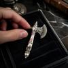 Gray Tone Axe Brooch Pin Vintage Style Christmas Brooch Pin Rhinestone Axe Brooch  Christmas