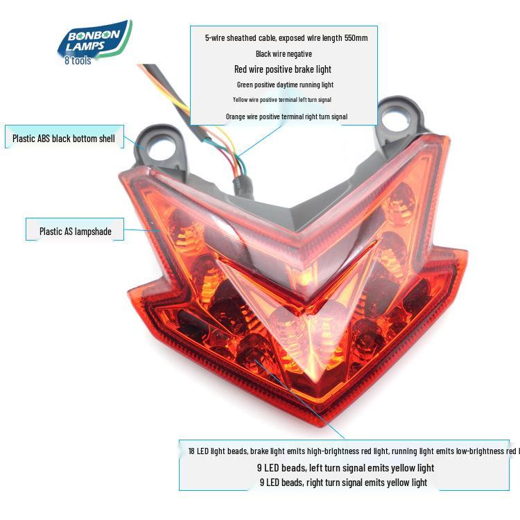 D176 LED Taillight for Kawasaki Z800, ZX-6R (2013-2017), Z125