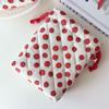 New Drawstring Makeup Bags Cute Tomato Pattern Plaid Storage Bags Creative Patchwork Soft Small Bags Stylish Simple Women's Bags