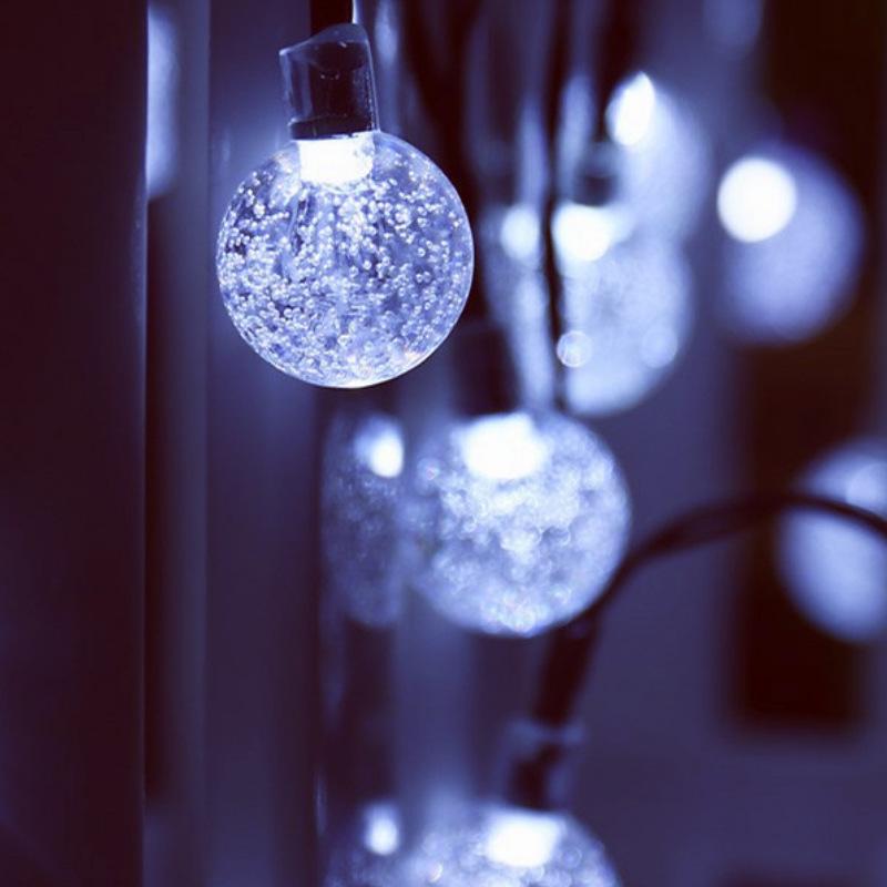 LED Solar Bubble Ball String Lights - Starry Sky Christmas Outdoor Decoration White 1.8 bubble ball