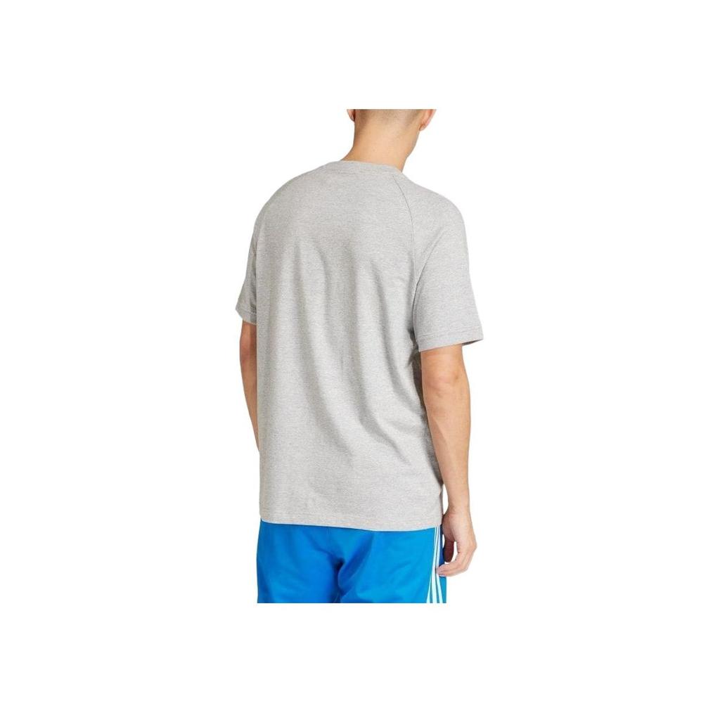 Adidas Originals Logo Print Crew Neck T-Shirt Men Tops Gray IU0224