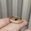 South Korea's bright giant flash full diamond ring ins cold wind opening adjustable light luxury ring ring