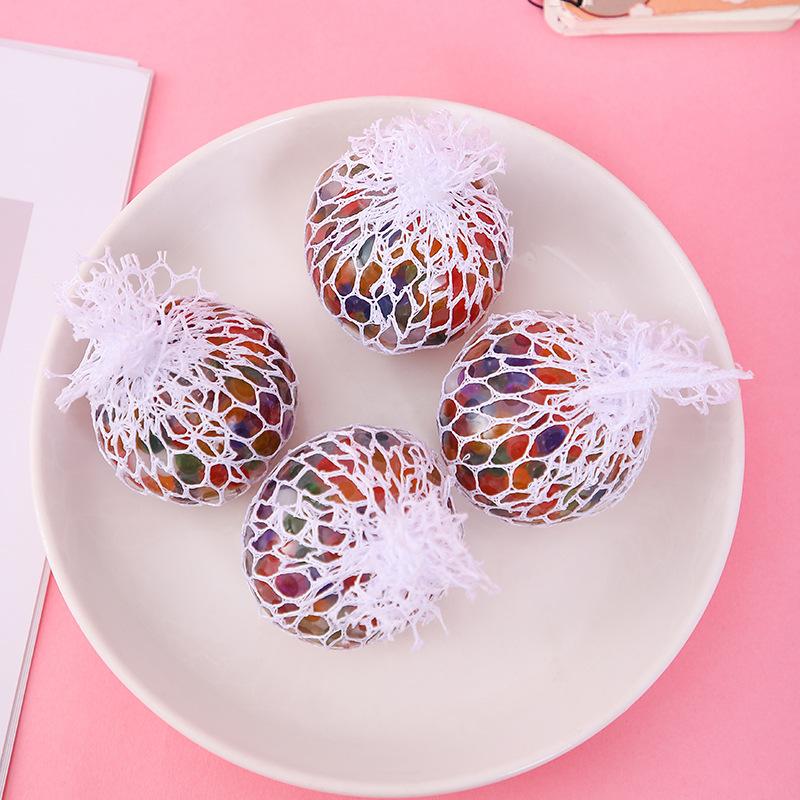 6cm Kids Exotic Pinch The Rainbow Bead Pressure Reducing Ball Vent Ball Decompression Toy TPR Pinch Le Grape Ball Adult Toys