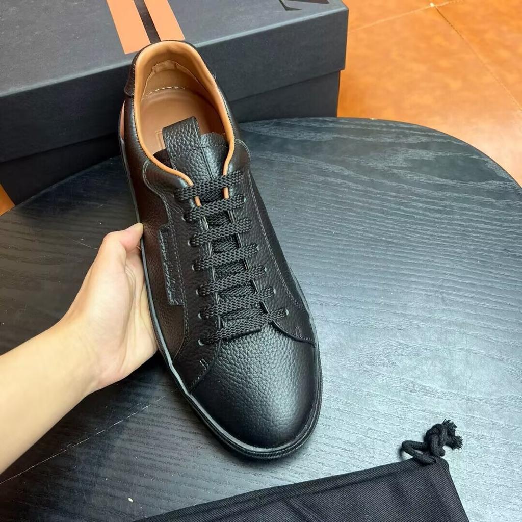 Real Leather Shoes Lazy Casual Lace Up Low Heeled Board Shoes Foreign Trade Shoes Guangzhou Dexun Style Johnny'S Men'S
