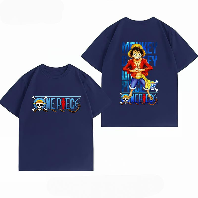 Unisexs Clothing New 100 Cotton Breathable Summer TShirt Bandai One Piece Luffy Print Casual Streetwear Unisexs Tops