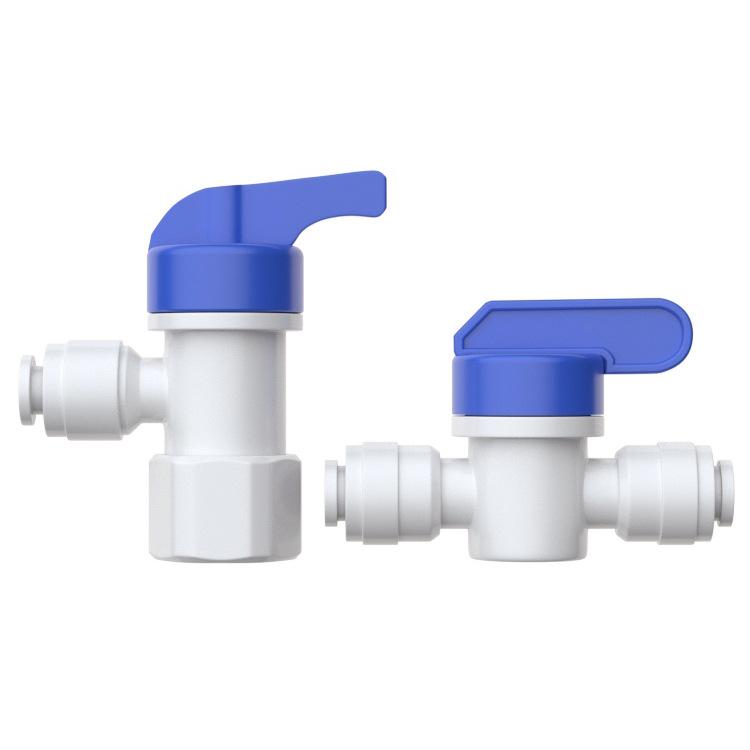 1/4" 3/8" 1/2" BSP Male Female Elbow Push Shut Ball Valve POM Connector Food Grade Purifies RO Filter Reverse Osmosis System