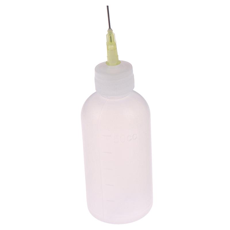 50ml Plastic Dispensing Needle Nozzle Syringe Bottle Glue Gel Alcohol Pot Reuse DIY Handmade Utensil
