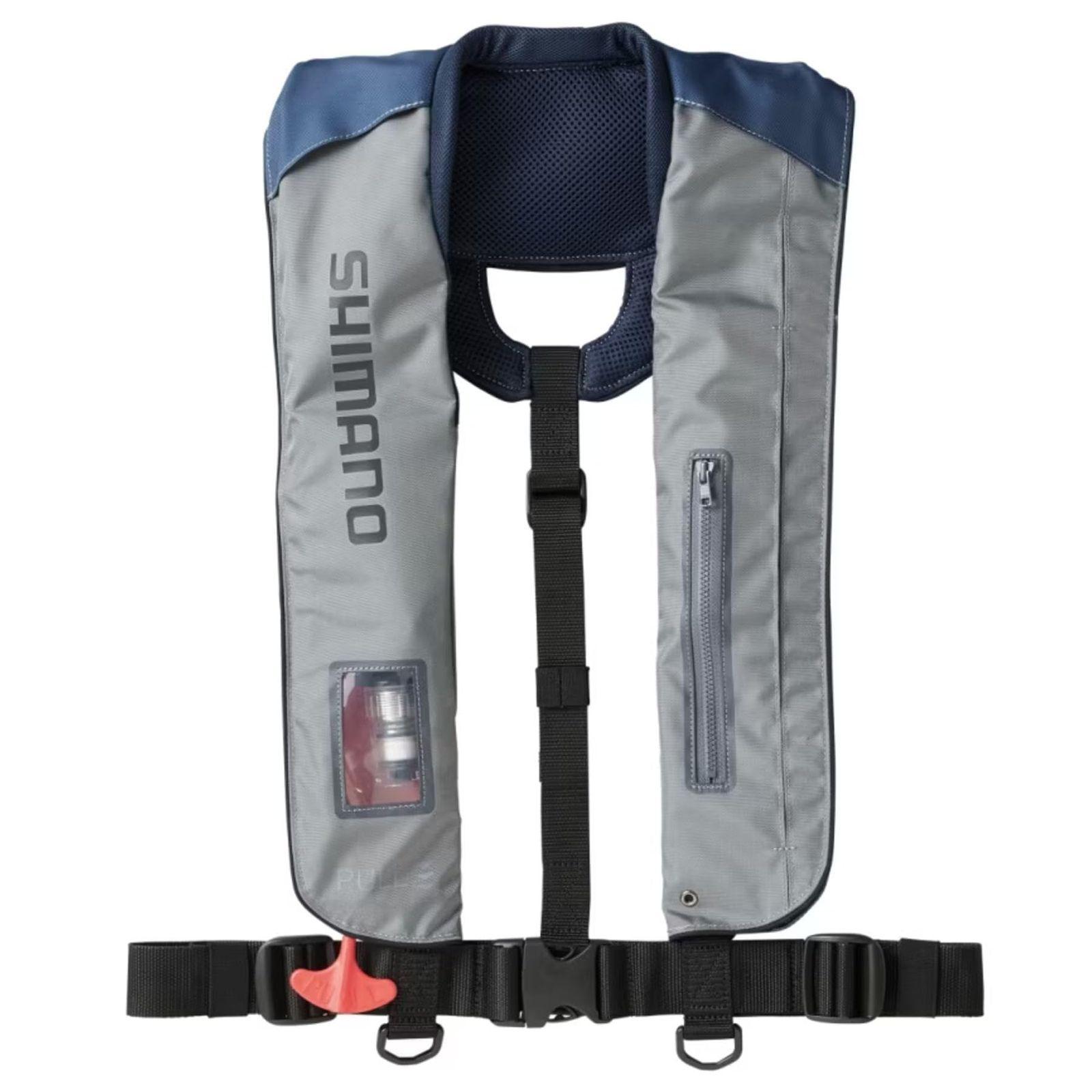 Used SHIMANO Life Jacket Fishing Adult Raft Air Jacket Shoulder Type Cherry Blossom Mark Certified by the Ministry of Land, Infrastructure, Transport