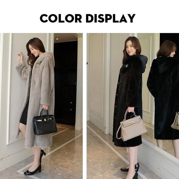 Winter Oversized Long Hooded Fur Coat Women Trendy Female Warm Overcoat Vintage Casual Loose Faux Fur Coats Plush Coats