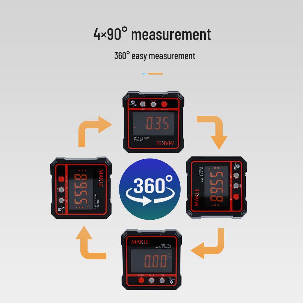 High-Precision Digital Inclinometer with Strong Magnetic Base and Angle Measurement