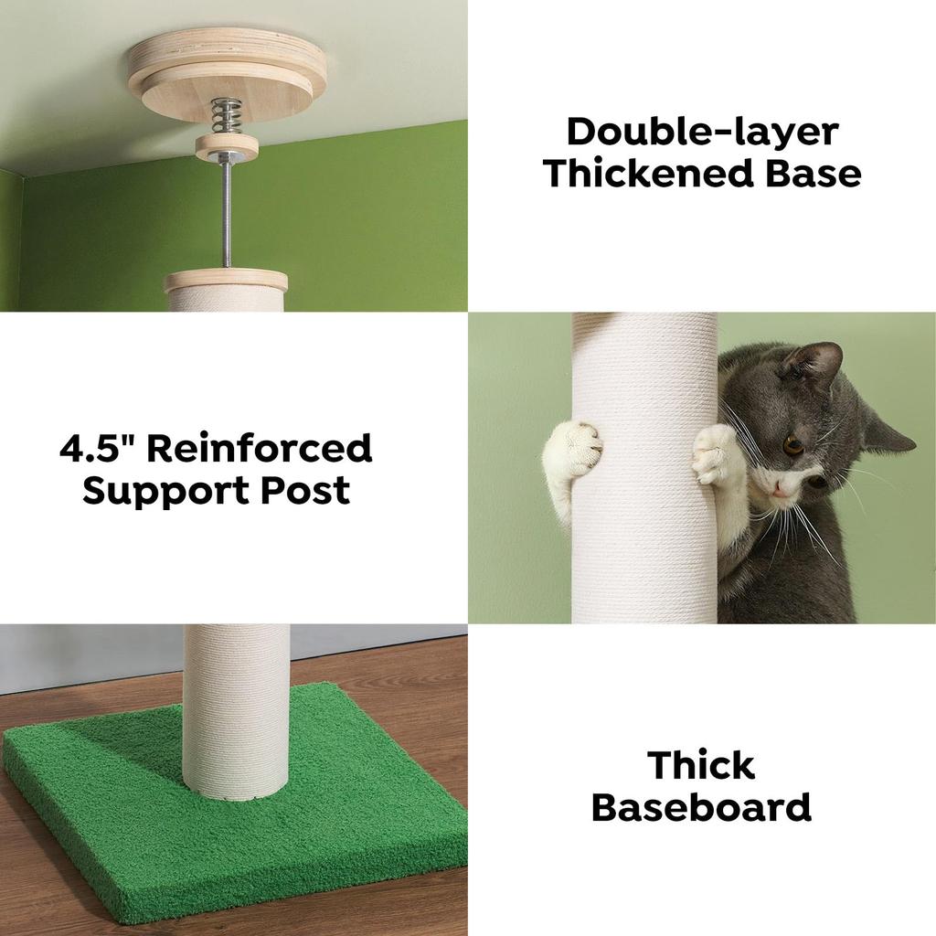 Torre para Gatos Veehoo Torre para Gatos de Tensão Torre para Gatos de Tensão Grande Torre para Gatos Solteiros Torre para Gatos de Tensão Economizadora de Espaço Altura cm Veludo Teddy Enrolada em Corda Completa