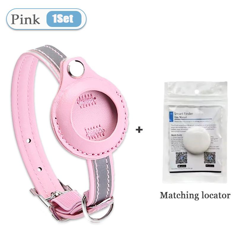 Pet GPS Tracker Leather Pet Adjustable Collars for Apple Airtag Location Tracker Dog Cat Anti-lost Reflective Protection Case