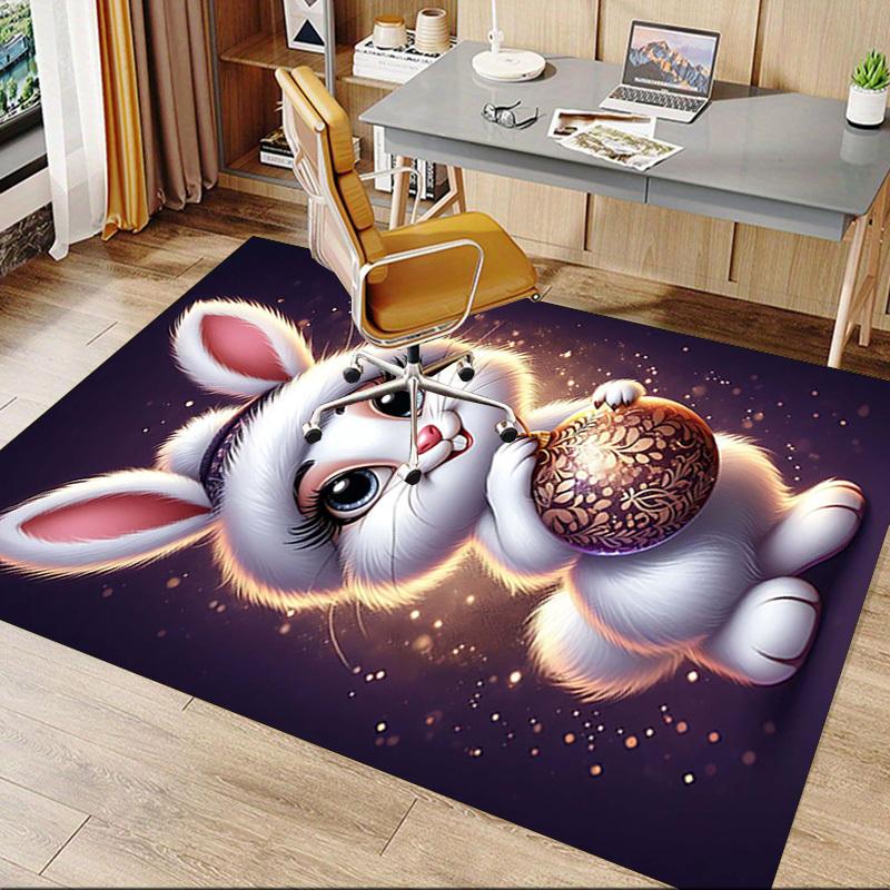 1PC rabbit ornament Extra Large Non Slip Floor carpet, Office, family, bedroom, Studio Large Area Rug Indoor Rugs, Vibrant Colors