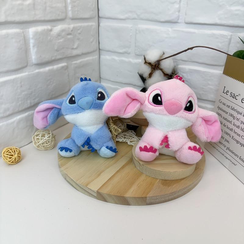 

Cross-Border Stitch Keychain Plush Doll Mini Hanging Toy 13cm Plain розовый