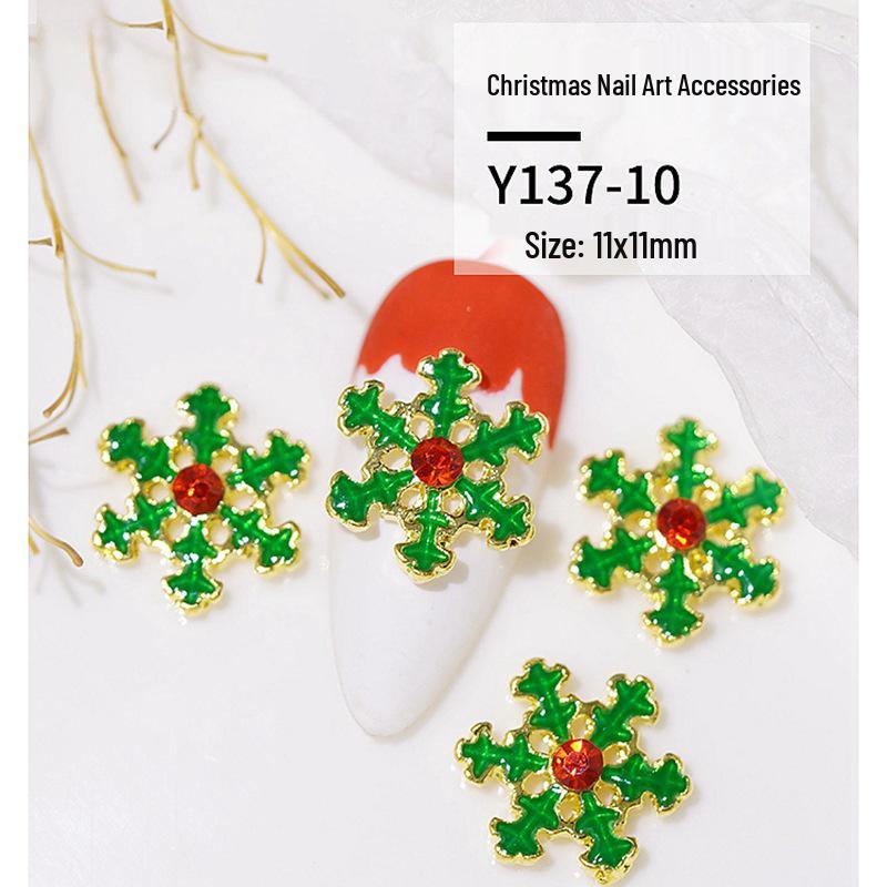 Christmas Alloy Nail Art Decor: Cartoon Santa, Bells, Reindeer, Snowflakes & Rhinestone Accessories