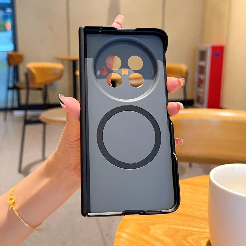 Applicable To Vivoxfold1 Mobile Phone Case Magnetic Charging Folding Screen Matte Dual Central Axis Lens All-inclusive Pc  Case