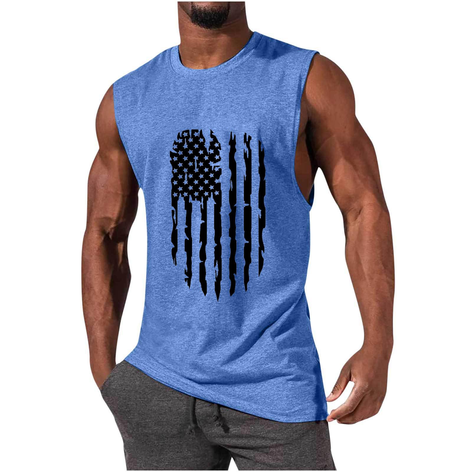 

Мужская летняя пляжная майка для серфинга, большой размер, повседневный дышащий топ без рукавов, свободная майка с принтом, мужская рубашка S синий