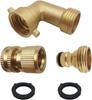 Solid Brass Garden Hose Adapter 3/4 Inch 90 Degree Elbow Connector  and 3/4 Inch Hose Quick Connector