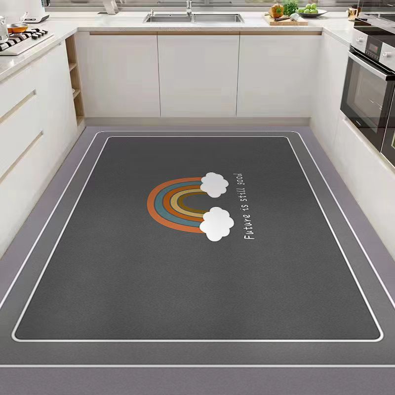 Modern Simple Kitchen Floor Mat Household Dirt-Resistant Wear-Resistant Oil-Absorbing Diatom Mud Floor Mat Non-Slip Water-Absorbing Easy To Take Care