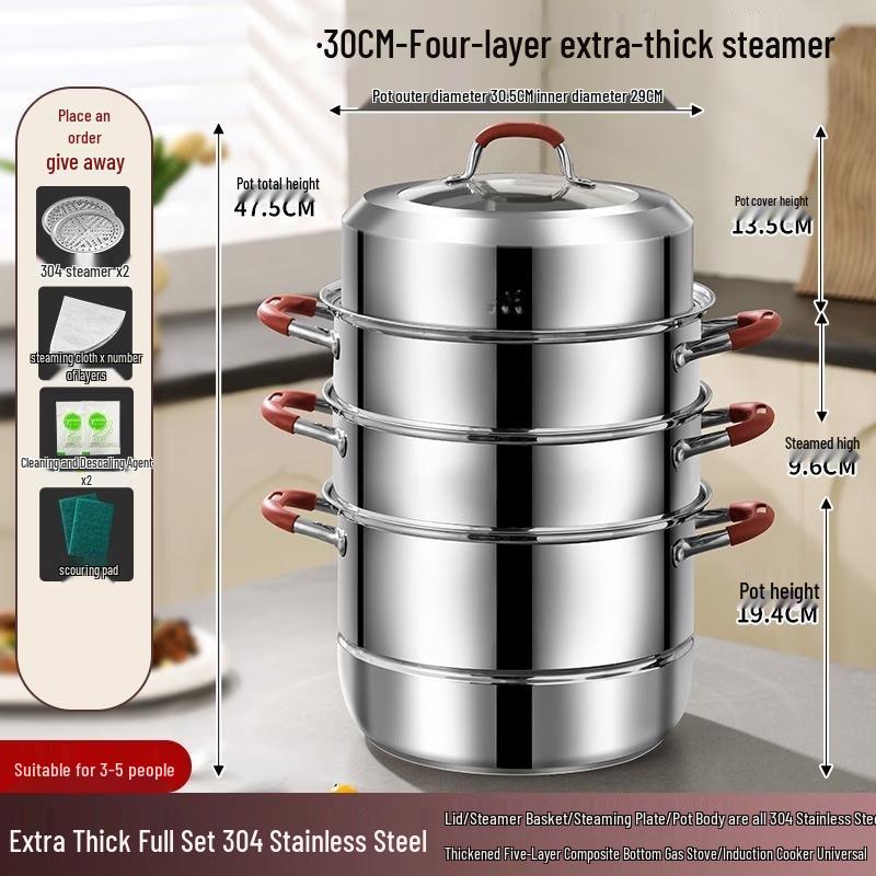 Wutuo 304 Stainless Steel Multi-Function Steamer Pot