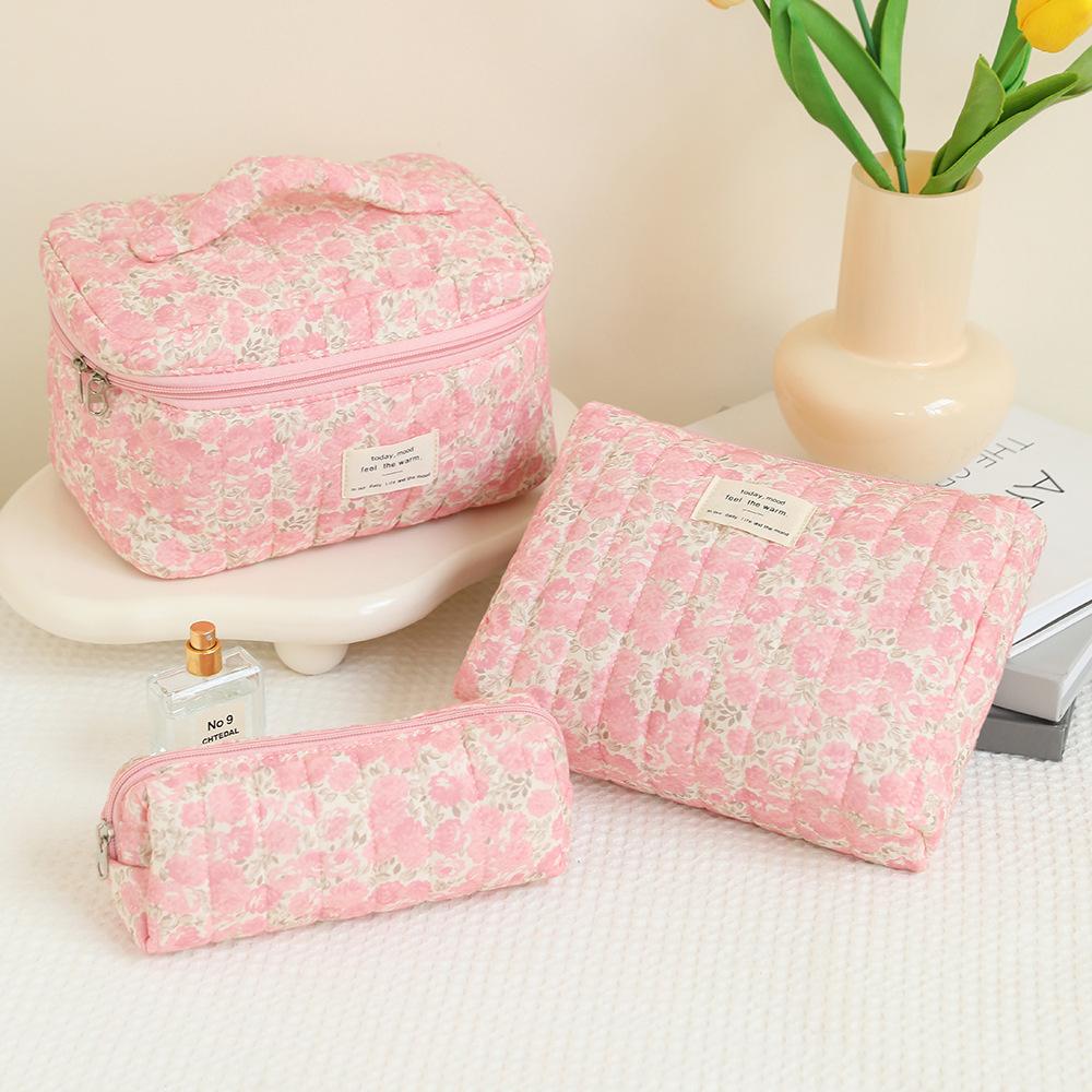 

Надлегка стьобана косметичка великої місткості Жіноча ручна ізольована подрібнена сумка Сумка для зберігання Бавовняна сумка Сумка